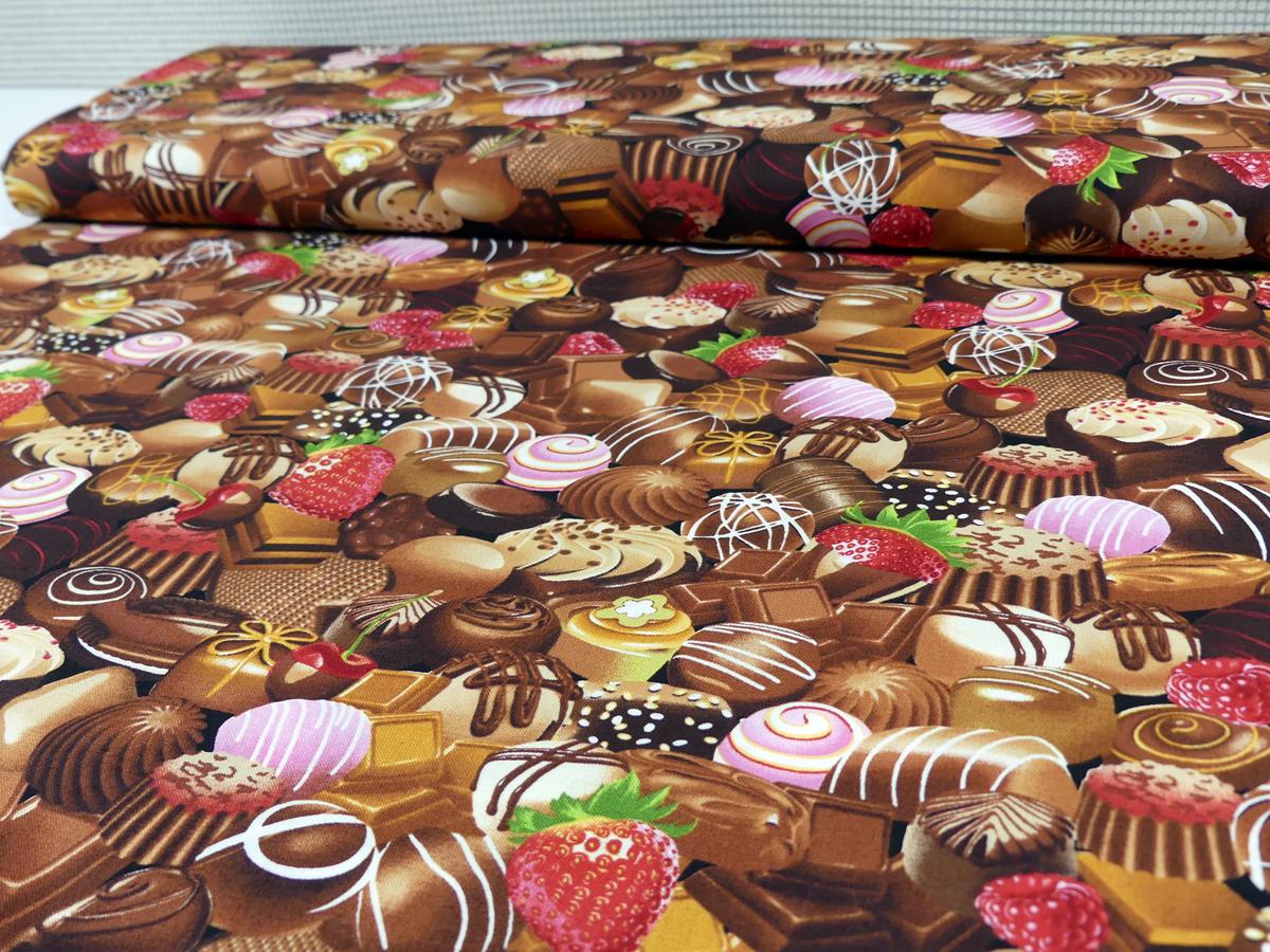 Patchworkstoff Pralinen Schoki